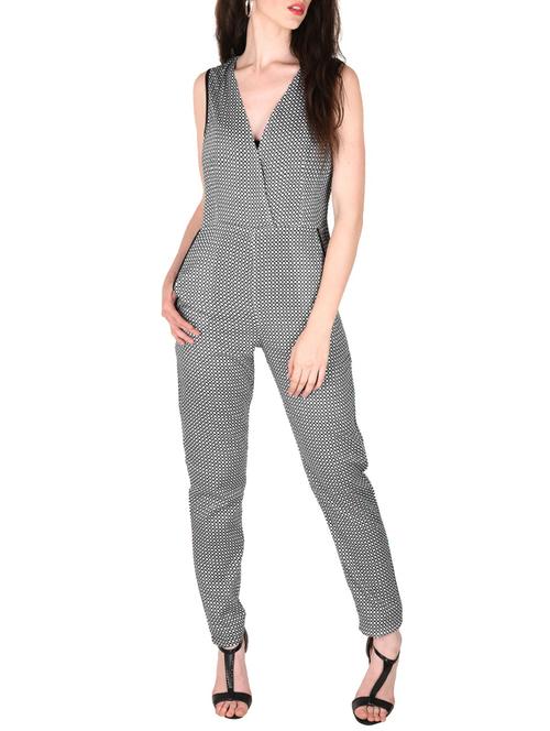 white cotton full leg  jumpsuit - 10338838 - Very Small Image - 1