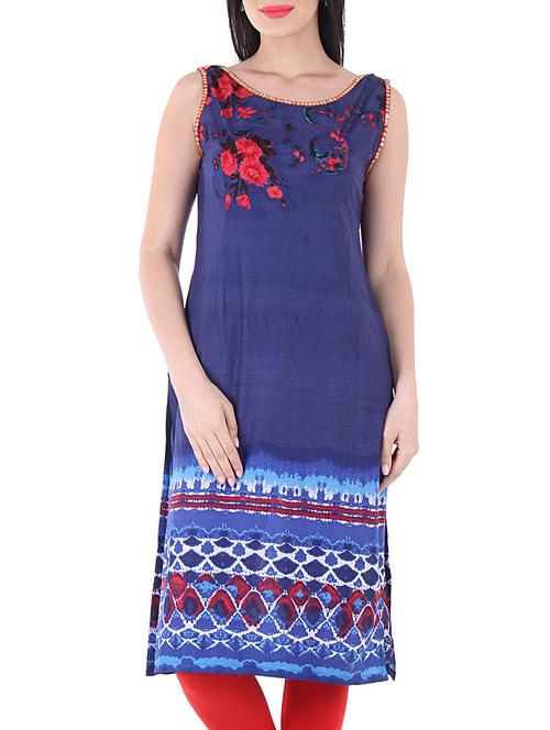 blue cotton kurta - 10342020 - Very Small Image - 1
