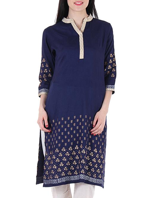 blue rayon kurta - 10342032 - Very Small Image - 1