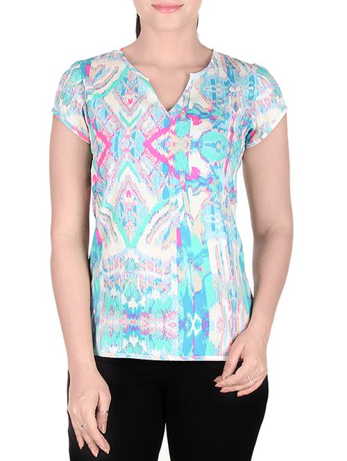 blue printed top - 10342818 - Very Small Image - 1