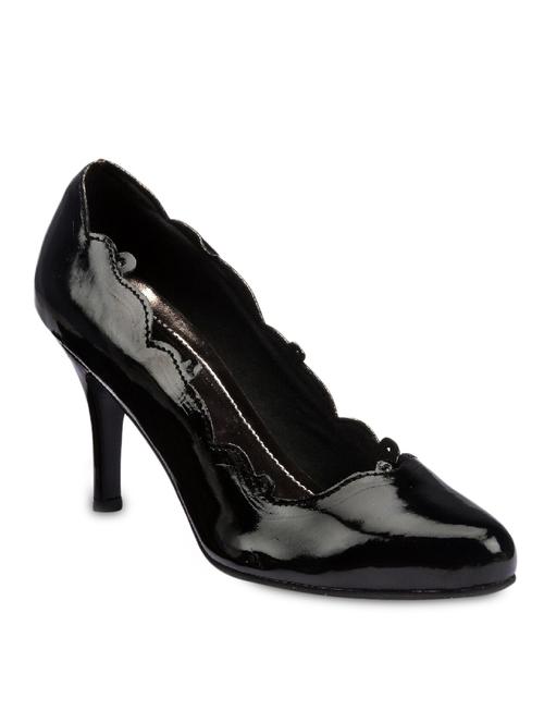 black letaherette mid heels pump - 10344708 - Very Small Image - 1
