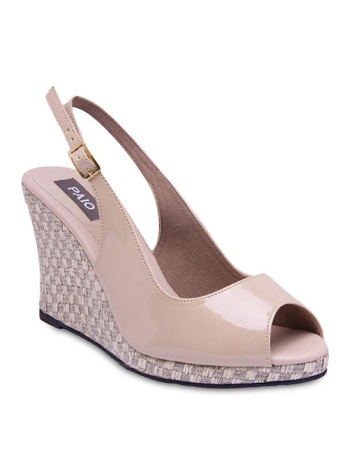 beige letaherette wedge - 10344709 - Very Small Image - 1