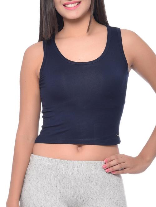 navy blue viscose tank  top - 10346501 - Very Small Image - 1