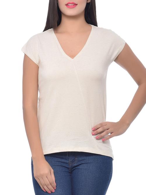 ivory sparkle cotton regular tshirt - 10346533 - Very Small Image - 1