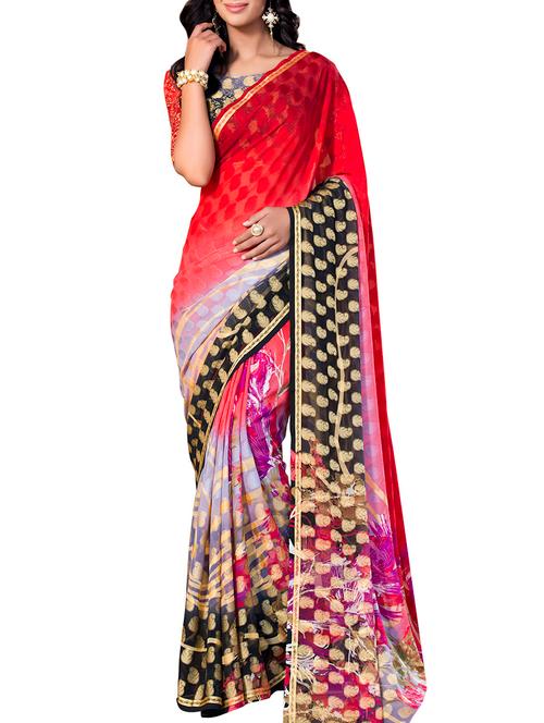varni fabrics black viscose saree  - 10351058 - Very Small Image - 1