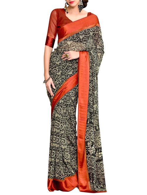 varni fabrics blue georgette saree  - 10351067 - Very Small Image - 1