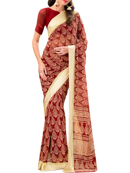 varni fabrics pink georgette saree  - 10351070 - Very Small Image - 1
