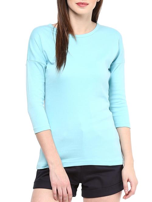 light blue cotton regular tshirt - 10352988 - Very Small Image - 1
