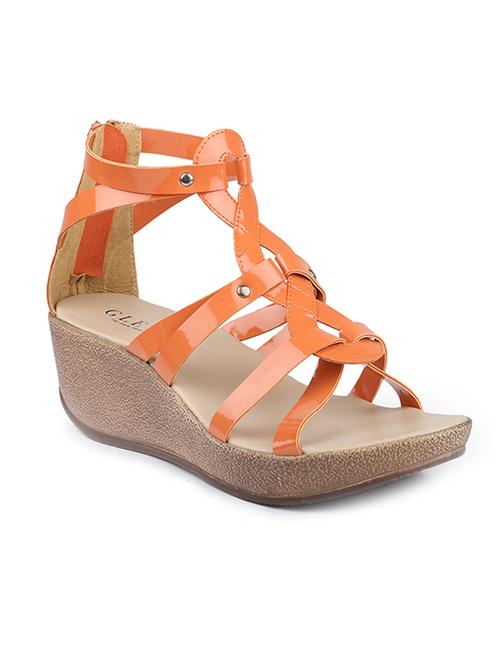 gelty party wear orange galdiator sandal - 10355531 - Very Small Image - 1