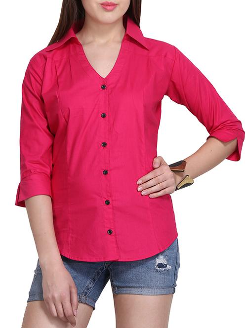pink cotton shirt - 10357131 - Very Small Image - 1