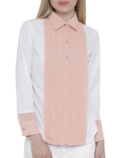 solid white crepe shirt - 10358514 - Very Small Image - 1