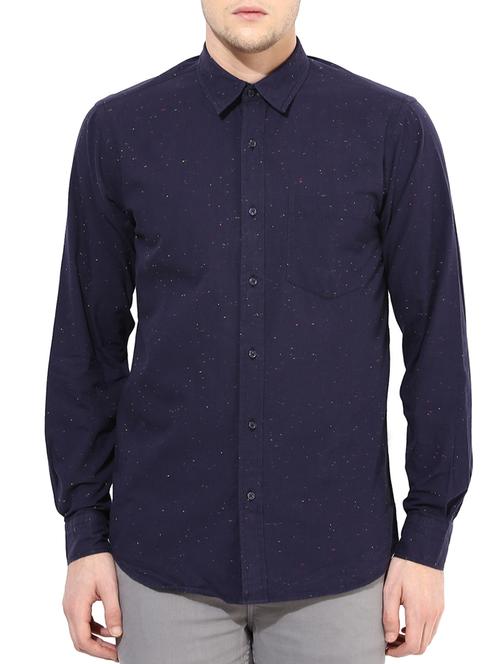 blue cotton casual shirt - 10358860 - Very Small Image - 1