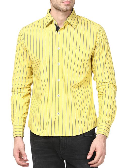 yellow cotton casual shirt - 10358945 - Very Small Image - 1
