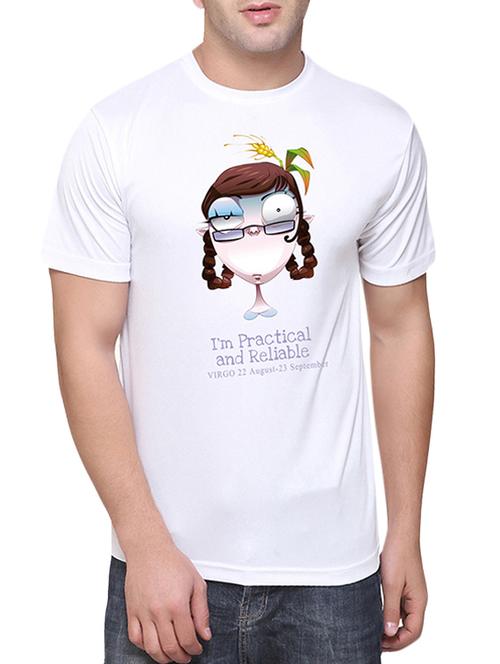 white colored , cotton digital printed tee- shirt - 10359199 - Very Small Image - 1
