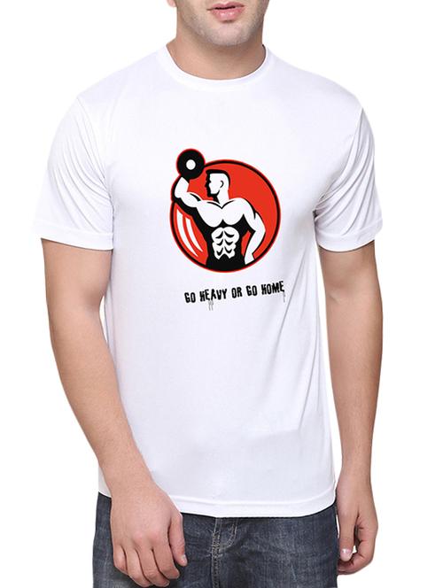 white colored , cotton digital printed tee- shirt - 10359240 - Very Small Image - 1