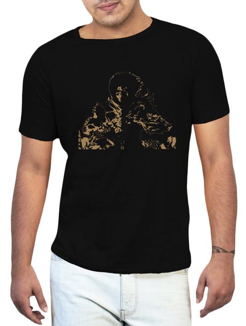 black colored cotton printed t- shirt - 10361931 - Very Small Image - 1