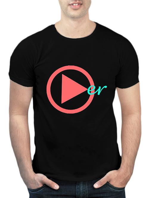 black colored cotton printed t- shirt - 10362005 - Very Small Image - 1