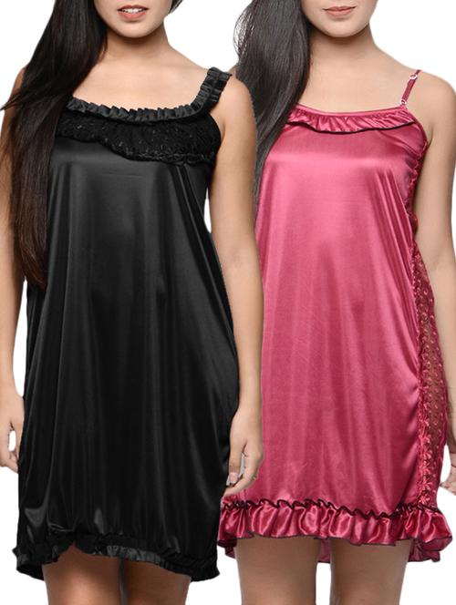 lace satin nighty set 2 - 1036400 - Very Small Image - 1