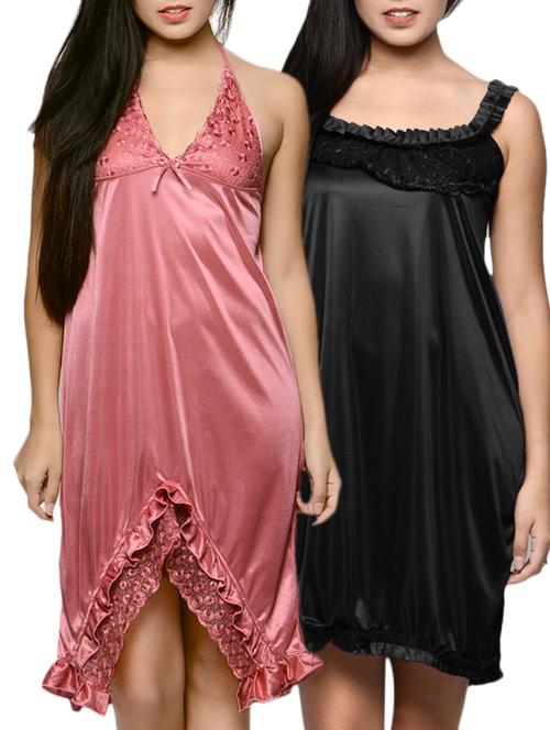 lace satin nighty set - 1036414 - Very Small Image - 1