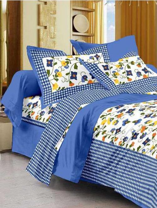 cotton jaipuri traditional double bedsheet with 2 pillwo cover - 10364435 - Very Small Image - 1
