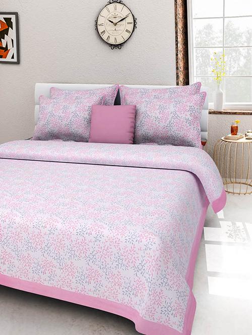 cotton  double bedsheet with 2 pillwo cover - 10364475 - Very Small Image - 1