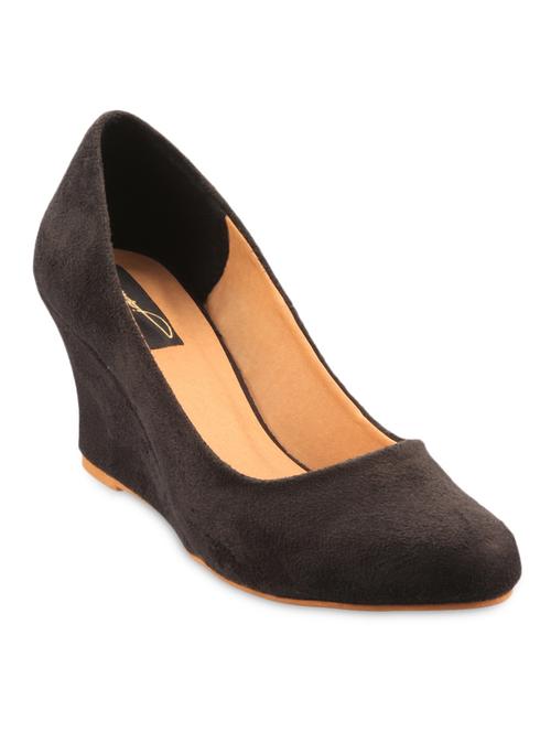 black suede wedge ballet pumps - 1037218 - Very Small Image - 1