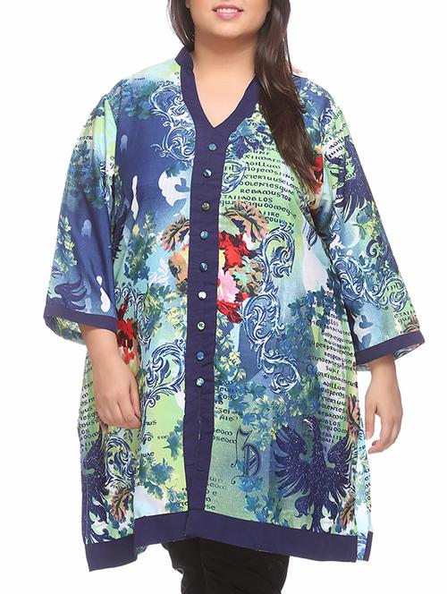 blue polyester tunic - 10379743 - Very Small Image - 1
