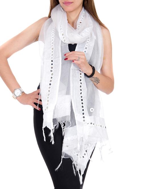 white tissue dupatta - 10380260 - Very Small Image - 1