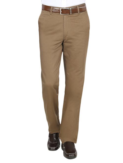 brown colored, cotton formal trouser - 10381136 - Very Small Image - 1