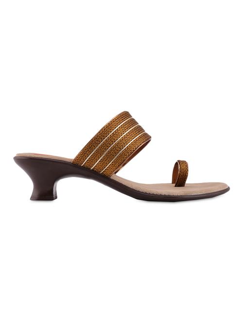 antique gold leatherette heel sandals - 1038440 - Very Small Image - 1