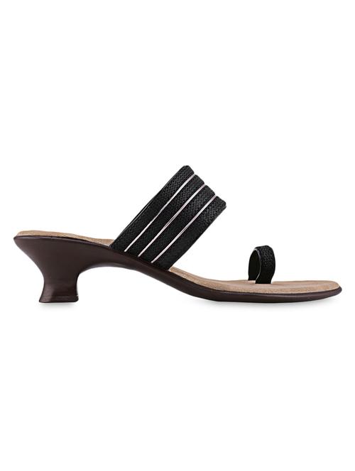 black leatherette heel sandals - 1038441 - Very Small Image - 1