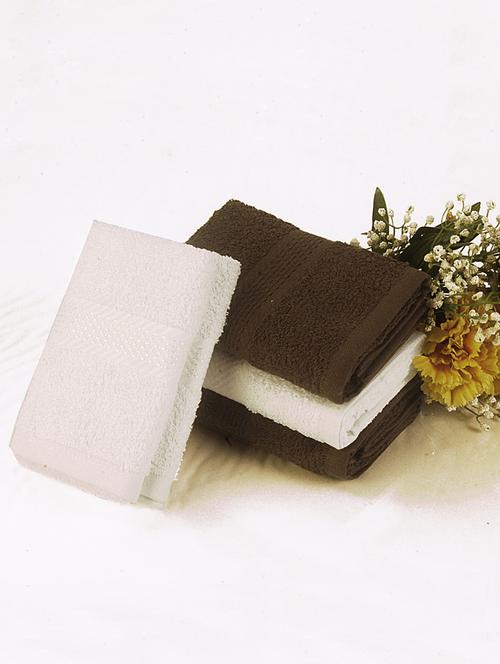 bianca white, brown cotton towel set - 10384859 - Very Small Image - 1