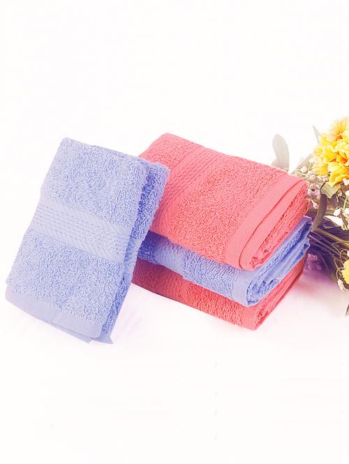 bianca pink, blue cotton towel set - 10384862 - Very Small Image - 1