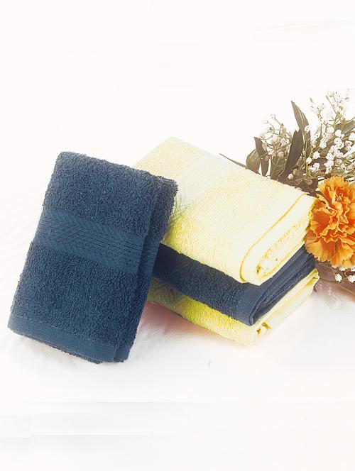 bianca blue, yellow cotton towel set - 10384884 - Very Small Image - 1