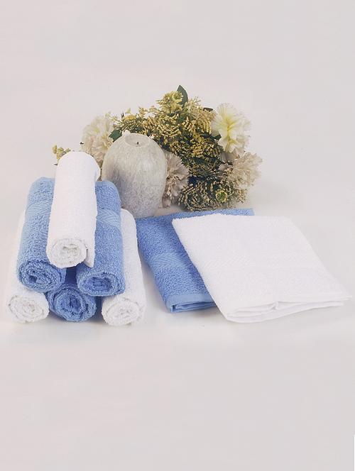 bianca white, blue cotton towel set - 10384905 - Very Small Image - 1