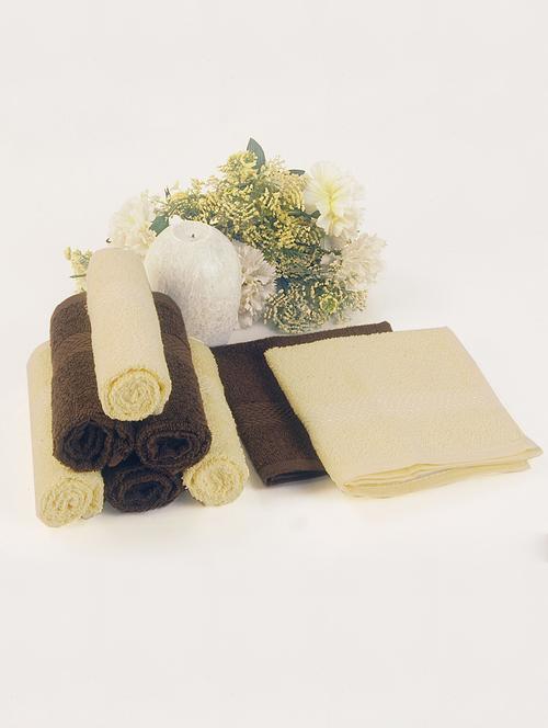 bianca brown, yellow cotton towel set - 10384945 - Very Small Image - 1