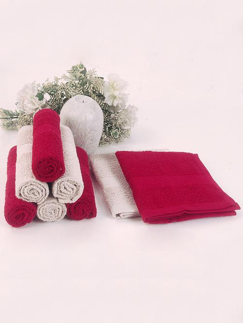 bianca pink, white cotton towel set - 10384950 - Very Small Image - 1