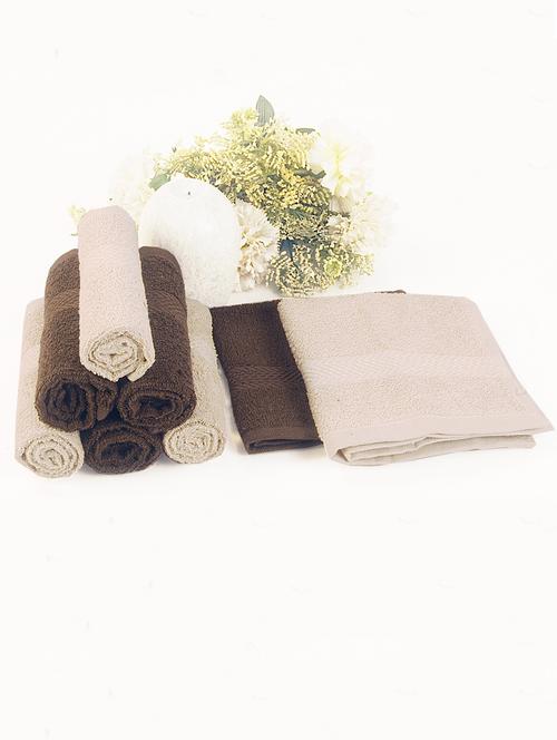 bianca white, brown cotton towel set - 10384951 - Very Small Image - 1