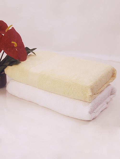 bianca white, yellow cotton towel set - 10384964 - Very Small Image - 1
