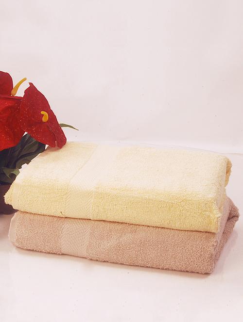 bianca yellow, beige cotton towel set - 10384995 - Very Small Image - 1