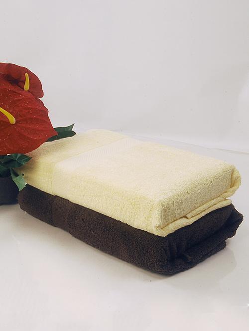 bianca yellow, brown cotton towel set - 10385001 - Very Small Image - 1