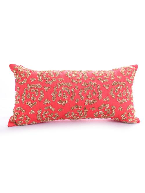 pink sequin embellished filled cushion - 10385292 - Very Small Image - 1