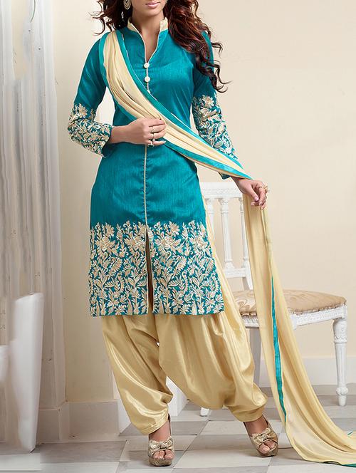 embroidered unstitched salwar suit - 10389079 - Very Small Image - 1