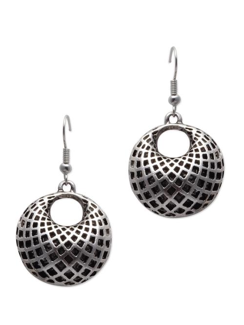 oxidized cut -work hanging earrings - 1039486 - Very Small Image - 1
