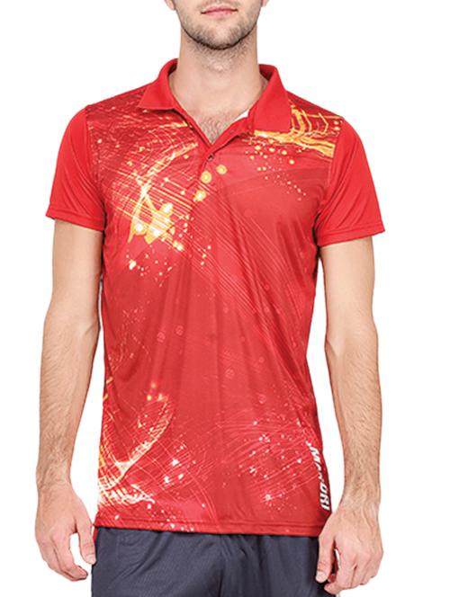 red printed polyester t-shirt - 10399020 - Very Small Image - 1