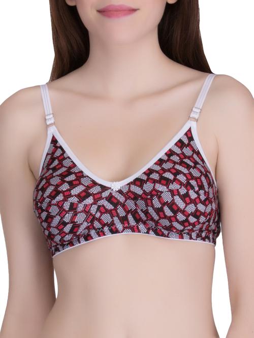 red cotton bra - 10401390 - Very Small Image - 1