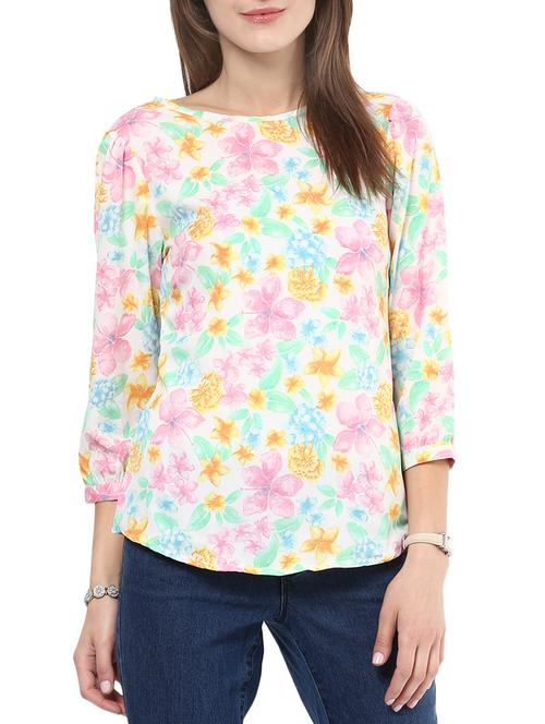 white printed top - 10401664 - Very Small Image - 1