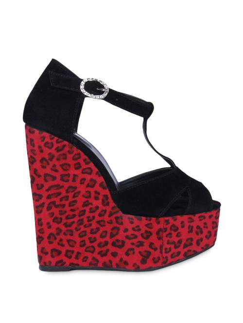 animal print t strap wedges - 1040229 - Very Small Image - 1