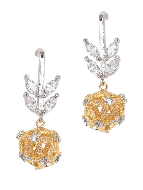 ball shaped american diamond drop earrings - 1040374 - Very Small Image - 1