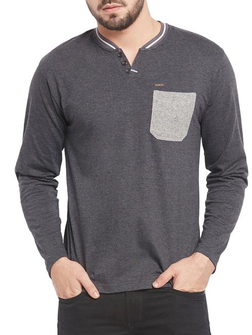 grey colored, cotton tee- shirt - 10406000 - Very Small Image - 1